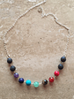 Cadena de plata con piedras de los 7 chakras y piedra volcánica - Miniatura 3
