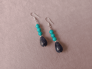 Aros de piedras turquesa y lapislazuli