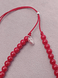 Collar de hilo regulable de piedras jade rojo - Miniatura 3