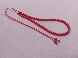 Collar de hilo regulable de piedras jade rojo