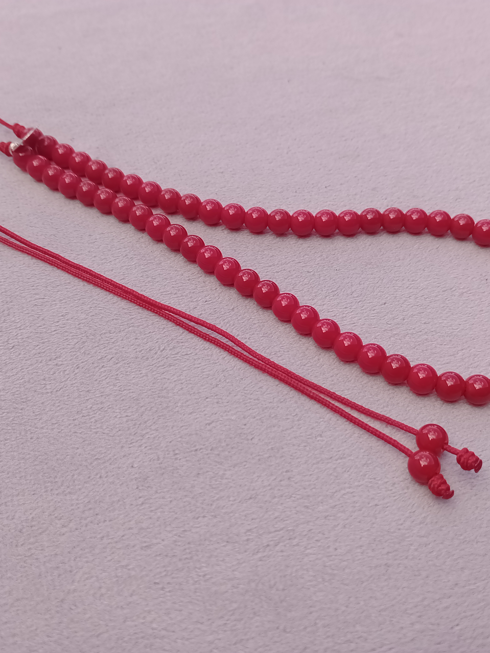 Collar de hilo regulable de piedras jade rojo 1