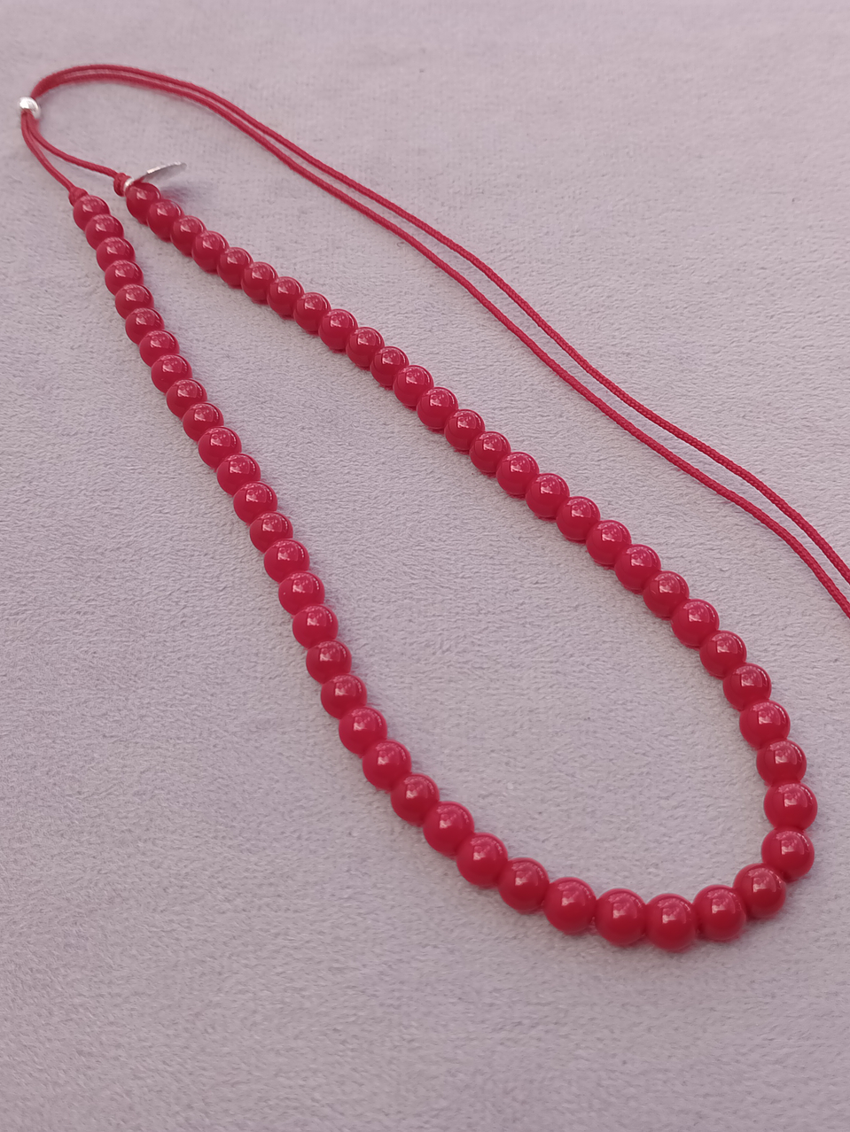 Collar de hilo regulable de piedras jade rojo 5