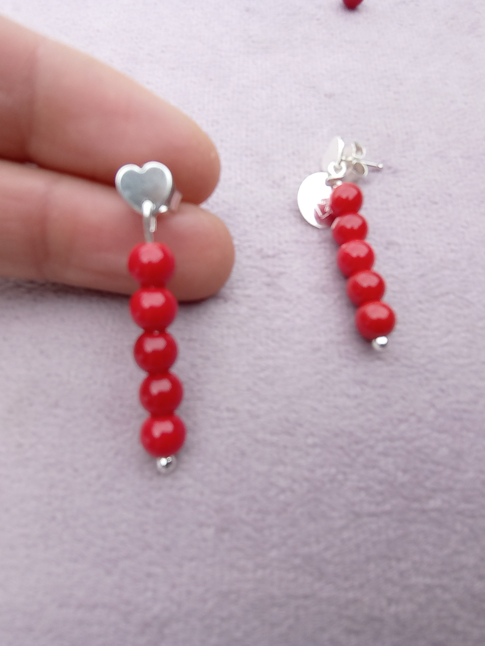 Aros de piedras jade rojo 3