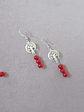 Aros árbol de la vida de plata y piedras jade rojo - Miniatura 2