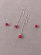 Aros de plata y piedras jade rojo - Miniatura 2