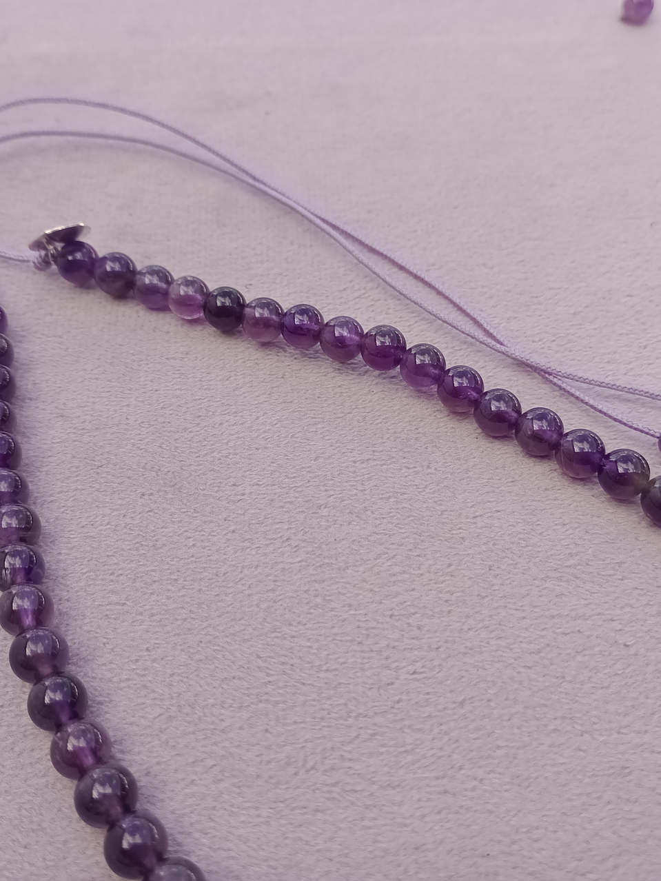 Collar de hilo regulable de piedras amatista 5