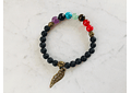 Pulsera de piedra volcánica y de los 7 chakras