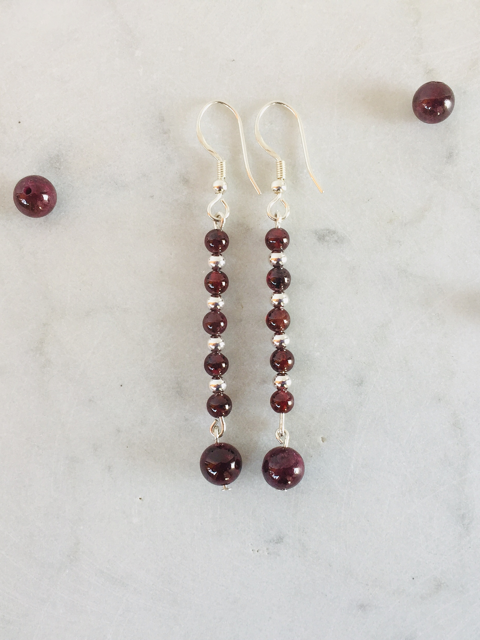 Aros de piedras granate 1