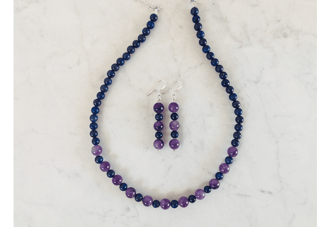 Collar de lapislazuli y amatista