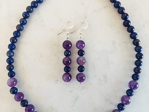 Aros de lapislazuli y amatista