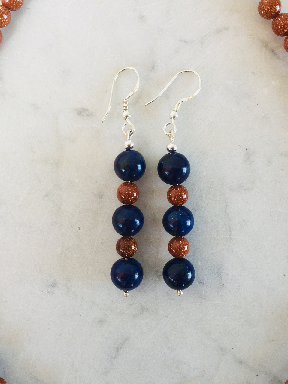 Aros de piedras del sol y lapislazuli 2