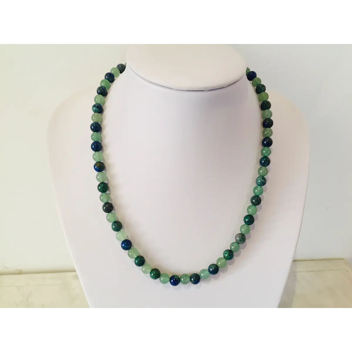 Piedras Preciosas De Jade Verde Natural Collar-Tiny Verde Stons-Beads