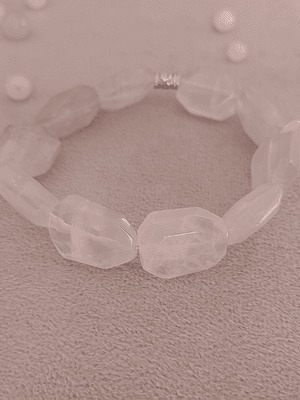 Pulsera de hilo elástico de cuarzo rosa