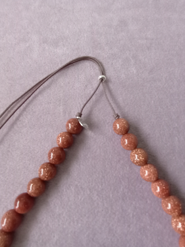 Conjunto de collar de hilo regulable y aros de piedra del sol 2