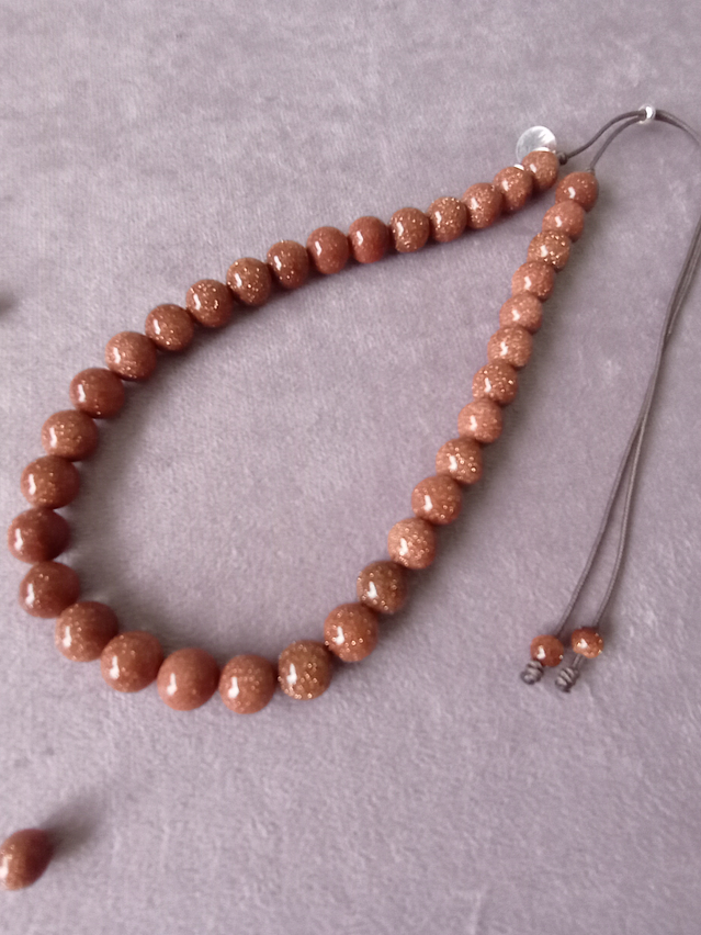 Conjunto de collar de hilo regulable y aros de piedra del sol 5