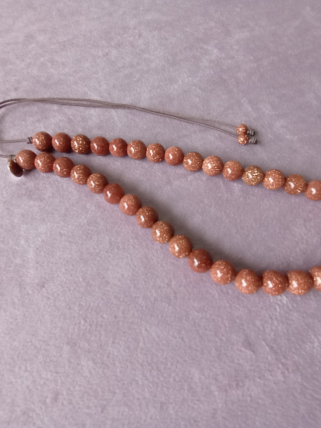 Conjunto de collar de hilo regulable y aros de piedra del sol 6