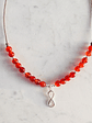 Collar de hilo regulable con piedras ágata cornalina e infinito de plata - Miniatura 1