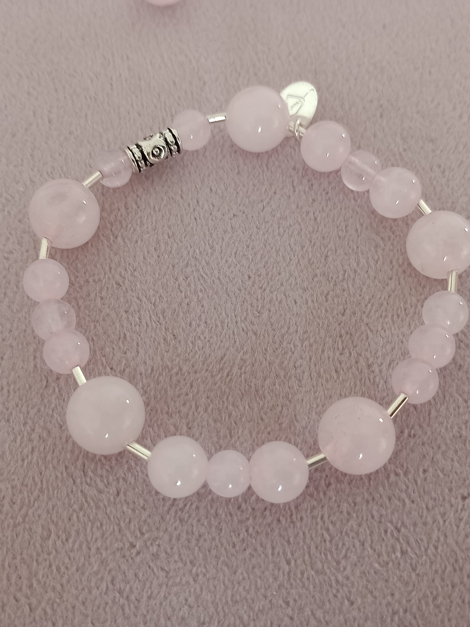 Pulsera de piedras cuarzo rosa 2