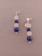 Aros de piedras cuarzo rosa y lapislázuli - Miniatura 3