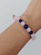 Pulsera de hilo regulable de piedras de cuarzo rosa y lapislázuli - Miniatura 3
