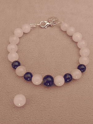 Pulsera de piedras cuarzo rosa y lapislázuli