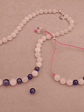Conjunto de pulsera regulable y collar de cuarzo rosa y lapislazuli - Miniatura 1