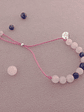 Conjunto de pulsera regulable y collar de cuarzo rosa y lapislazuli - Miniatura 2