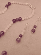 Conjunto de collar y aros de piedras cuarzo rosa y amatista - Miniatura 6