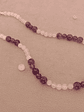 Conjunto de collar y aros de piedras cuarzo rosa y amatista - Miniatura 4