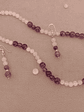 Conjunto de collar y aros de piedras cuarzo rosa y amatista - Miniatura 11