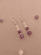 Conjunto de collar y aros de piedras cuarzo rosa y amatista - Miniatura 12