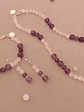Conjunto de collar, pulsera y aros de piedras cuarzo rosa y amatista - Miniatura 1