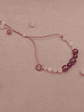 Conjunto de collar, pulsera regulable y aros de piedras cuarzo rosa y amatista  - Miniatura 7