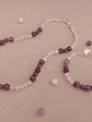 Conjunto de collar y pulsera de piedras cuarzo rosa y amatista - Miniatura 2