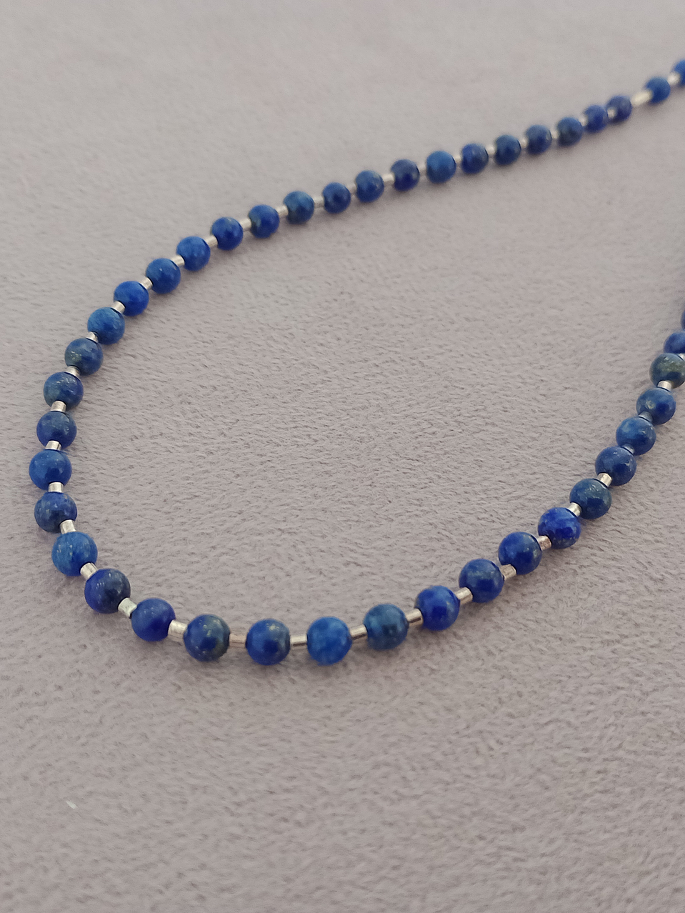 Conjunto de collar y aros de piedras lapislázuli 7