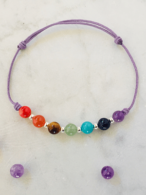 Pulsera de hilo regulable con piedras de los 7 chakras 