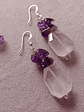 Aros de piedras amatista y cuarzo rosa - Miniatura 5