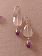 Aros de piedras amatista y cuarzo rosa - Miniatura 4