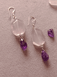 Aros de piedras amatista y cuarzo rosa - Miniatura 5