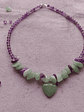 Collar de piedras corazón jade verde y amatista - Miniatura 2