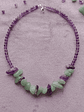 Collar de piedras jade verde y amatista - Miniatura 2