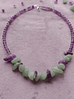 Collar de piedras jade verde y amatista - Miniatura 1
