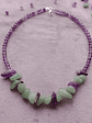Collar de piedras jade verde y amatista - Miniatura 6