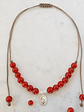 Collar de hilo regulable con piedras ágata cornalina y medallita de la virgen de los rayos de plata - Miniatura 4