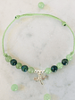Pulsera de hilo regulable con piedras jade verde, azurita y dije de plata - Miniatura 2