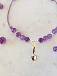 Pulsera de hilo regulable con piedras amatista y cuchara de plata - Miniatura 1