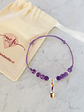 Pulsera de hilo regulable con piedras amatista y cuchara de plata - Miniatura 3