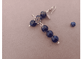 Aros flor de piedras lapislázuli 