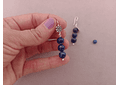 Aros flor de piedras lapislázuli 