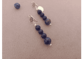 Aros flor de piedras lapislázuli y detalles de plata